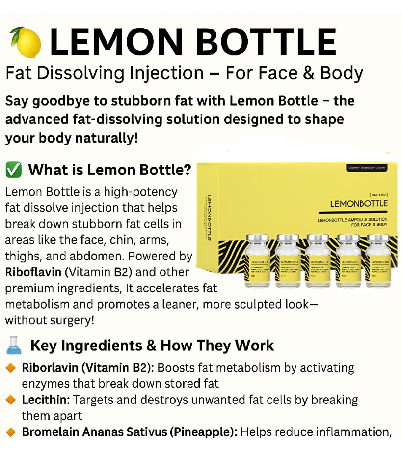 Lemon Bottle Lipolysis Solution Fat dissolving Injection