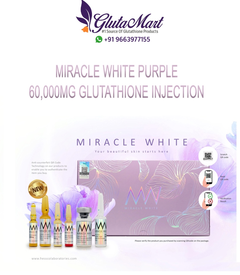 Miracle White Purple 60000mg Glutathione Whitening Injection