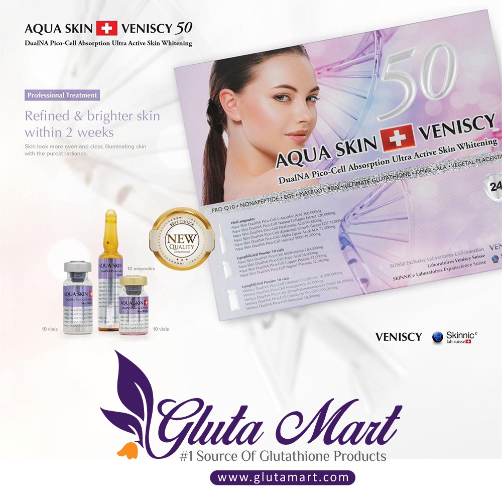 Aqua Skin Veniscy 50 Dualna Pico-cell absorption Glutathione Injection