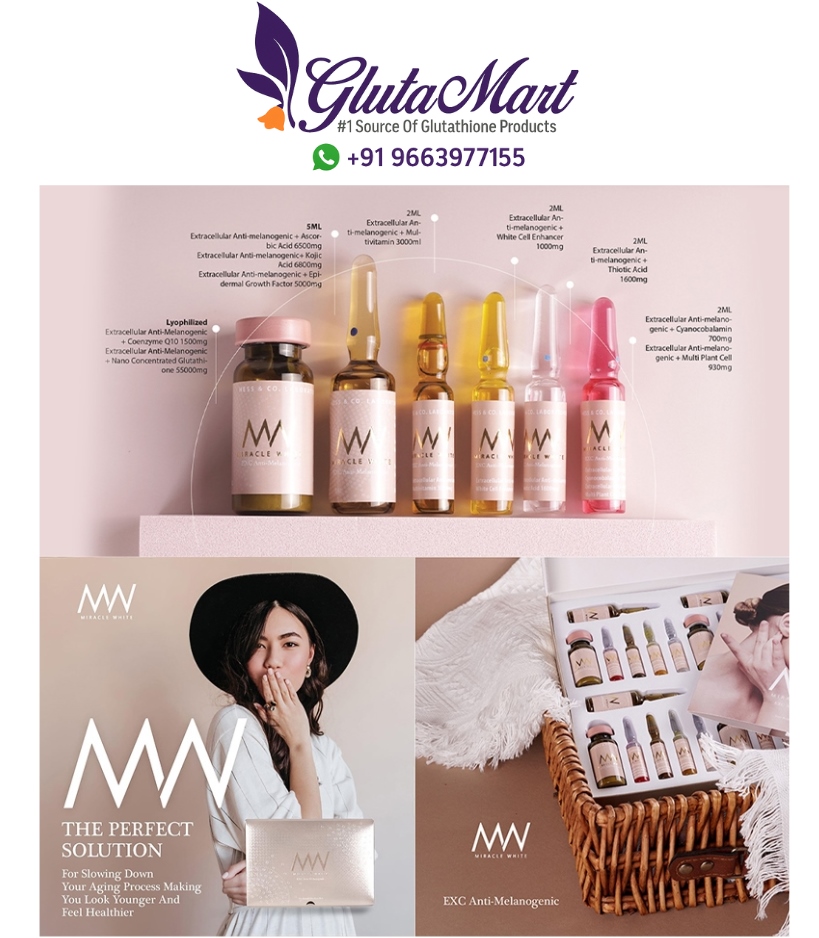Miracle White Gold 55000mg Exc Anti Melanogenic Glutathione Whitening Injection