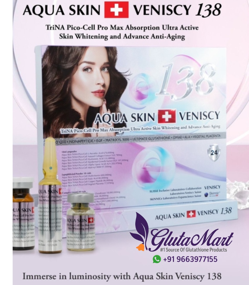 Aqua Skin Veniscy 138 TriNa Pico Absorption Glutathione Injection