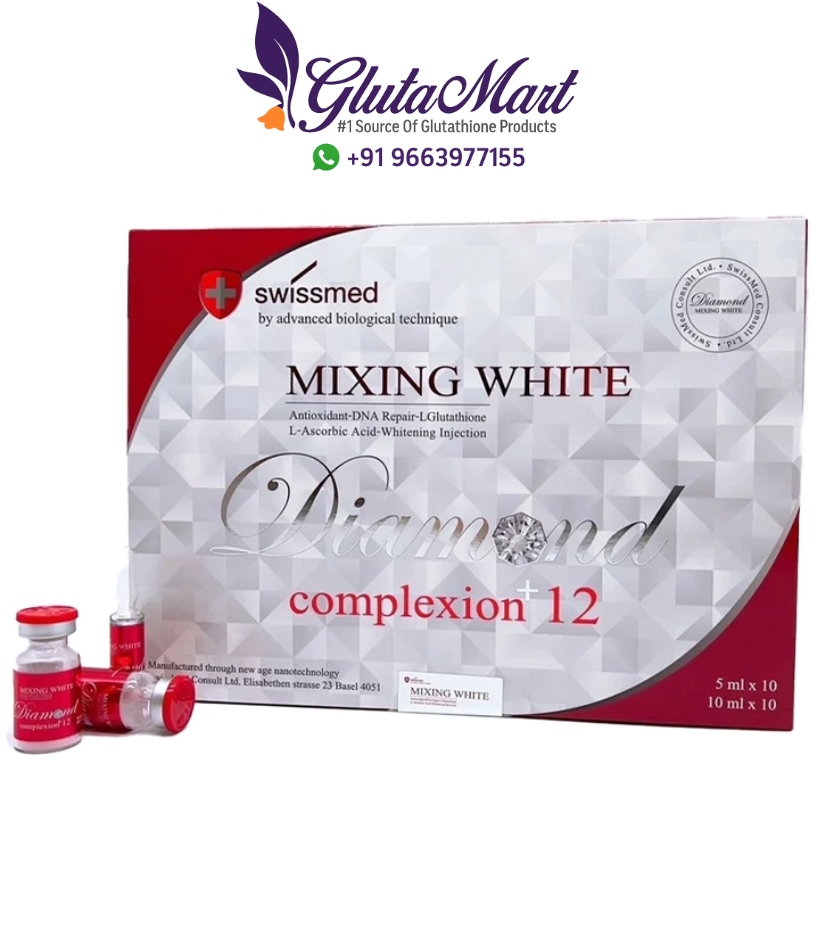 Swissmed Mixing White Diamond Complexion 12 Glutathione Skin Whitening Injection