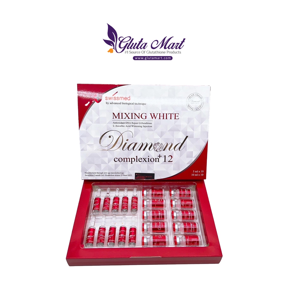 Swissmed Mixing White Diamond Complexion 12 Glutathione Skin Whitening Injection