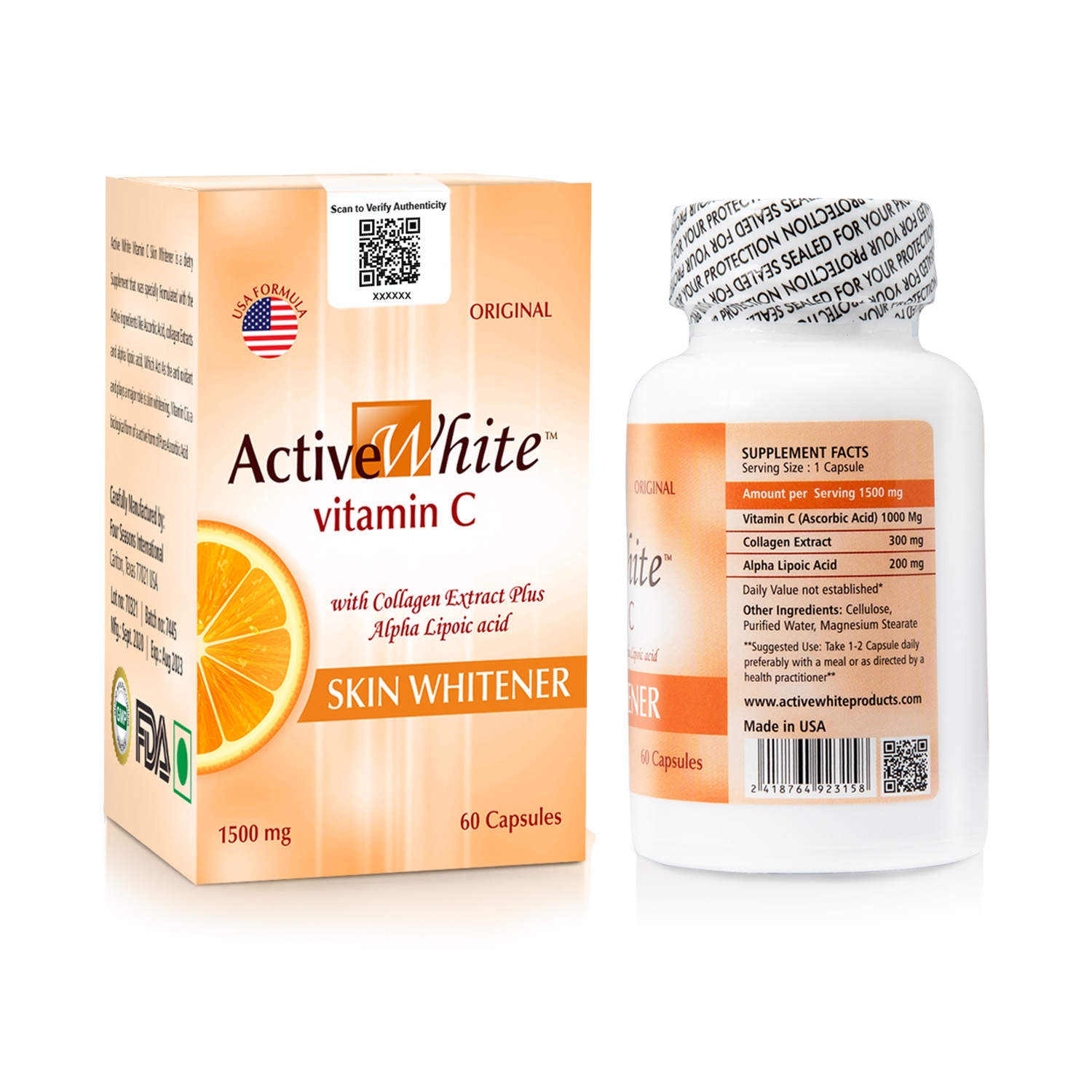 Active White Vitamin C Skin Whitening Pills