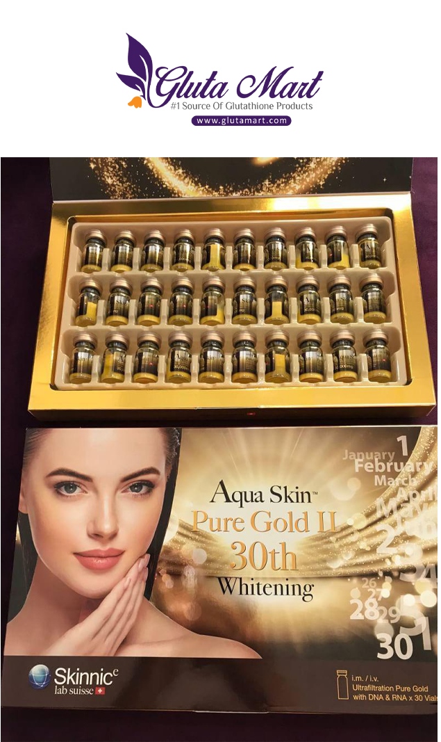 Aqua Skin Pure Gold Pro II 30th Glutathione Skin Whitening Injection
