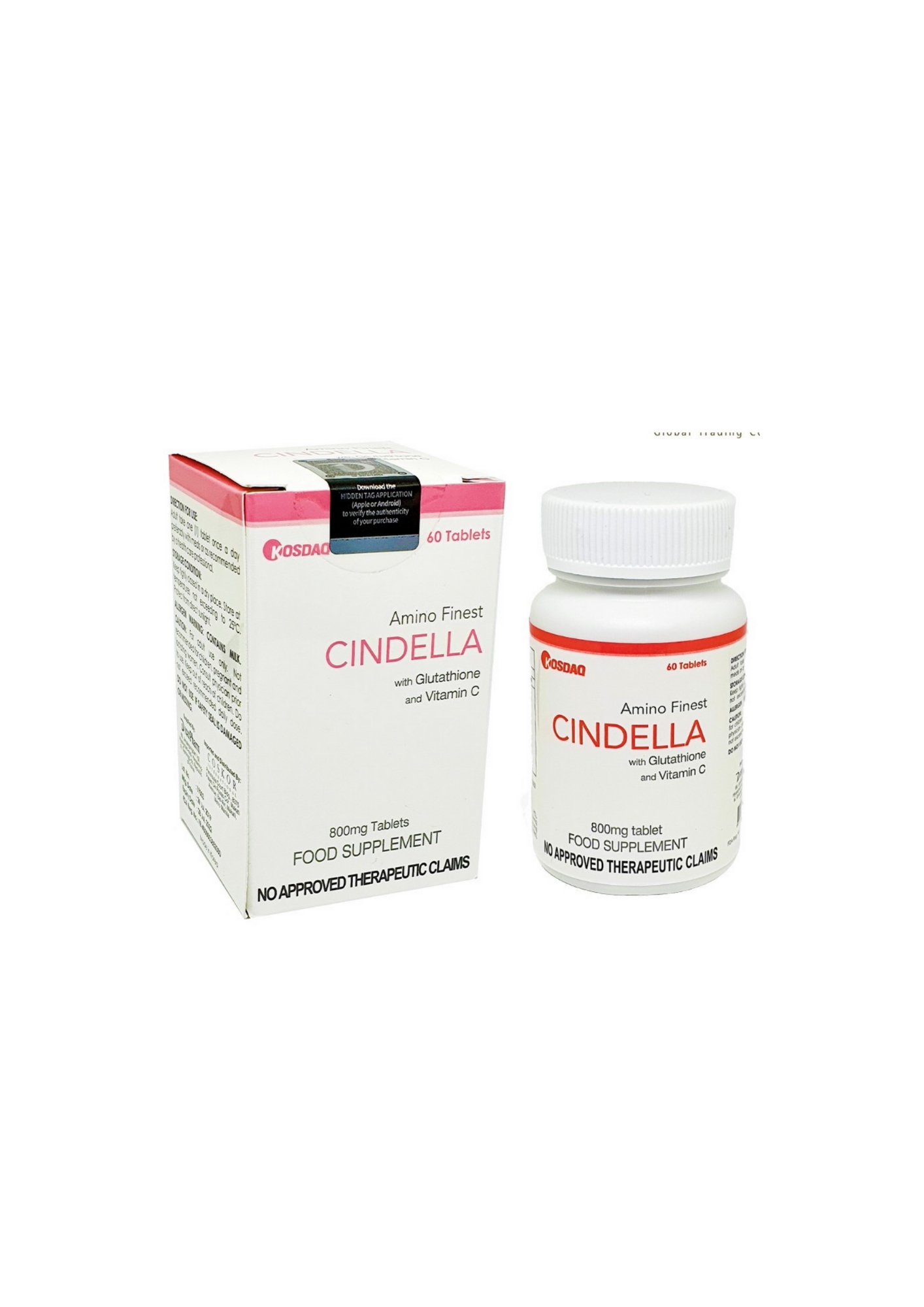 Cindella 800mg Glutathione Skin Whitening Tablets