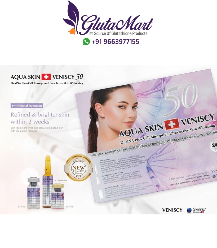 Aqua Skin Veniscy 50 Dualna Pico-cell absorption Glutathione Injection