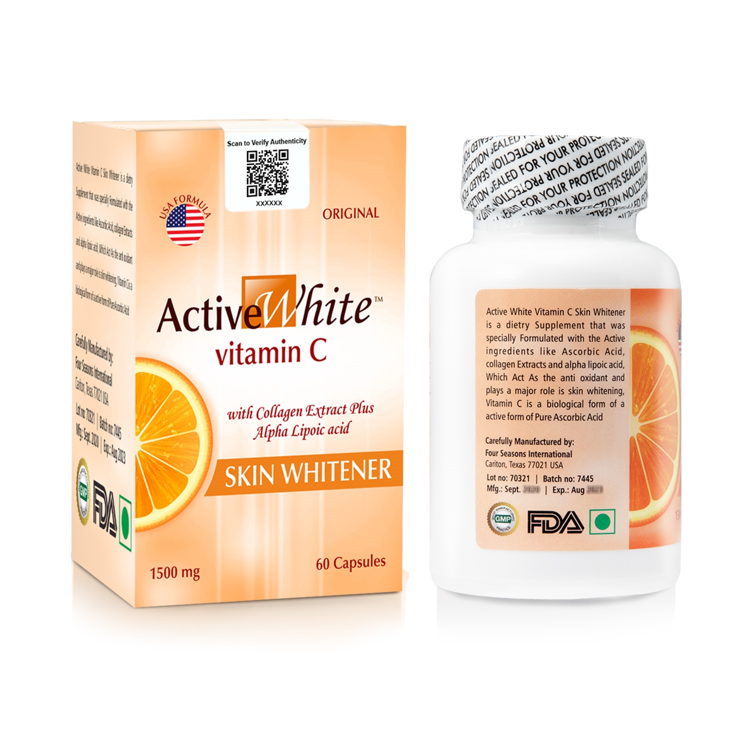 Active White Vitamin C Skin Whitening Pills