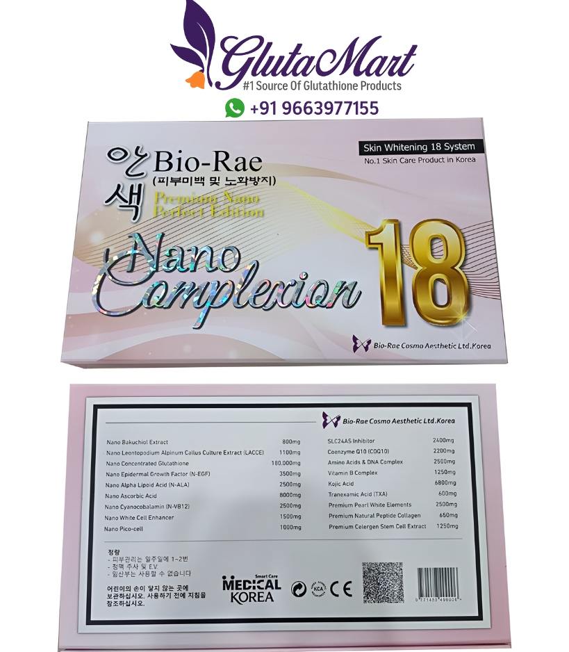 Bio Rae Nano Complexion 18 Skin Whitening Glutathione Injection