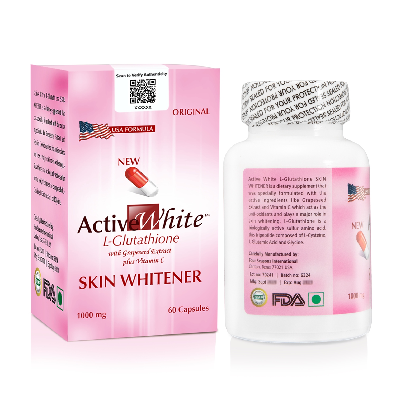 Active White Glutathione Skin Whitening Capsules