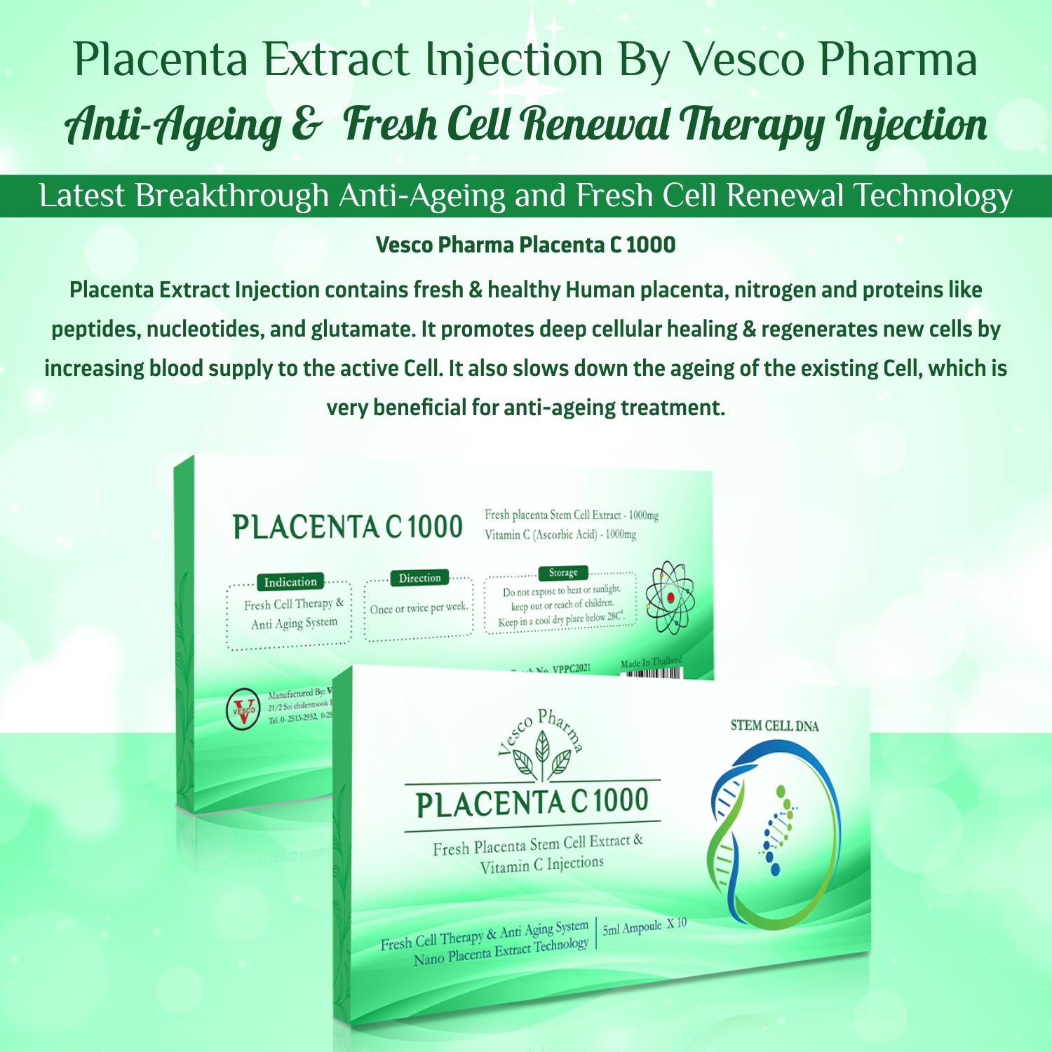 Placenta Extract Injection By Vesco Pharma Placenta C 1000