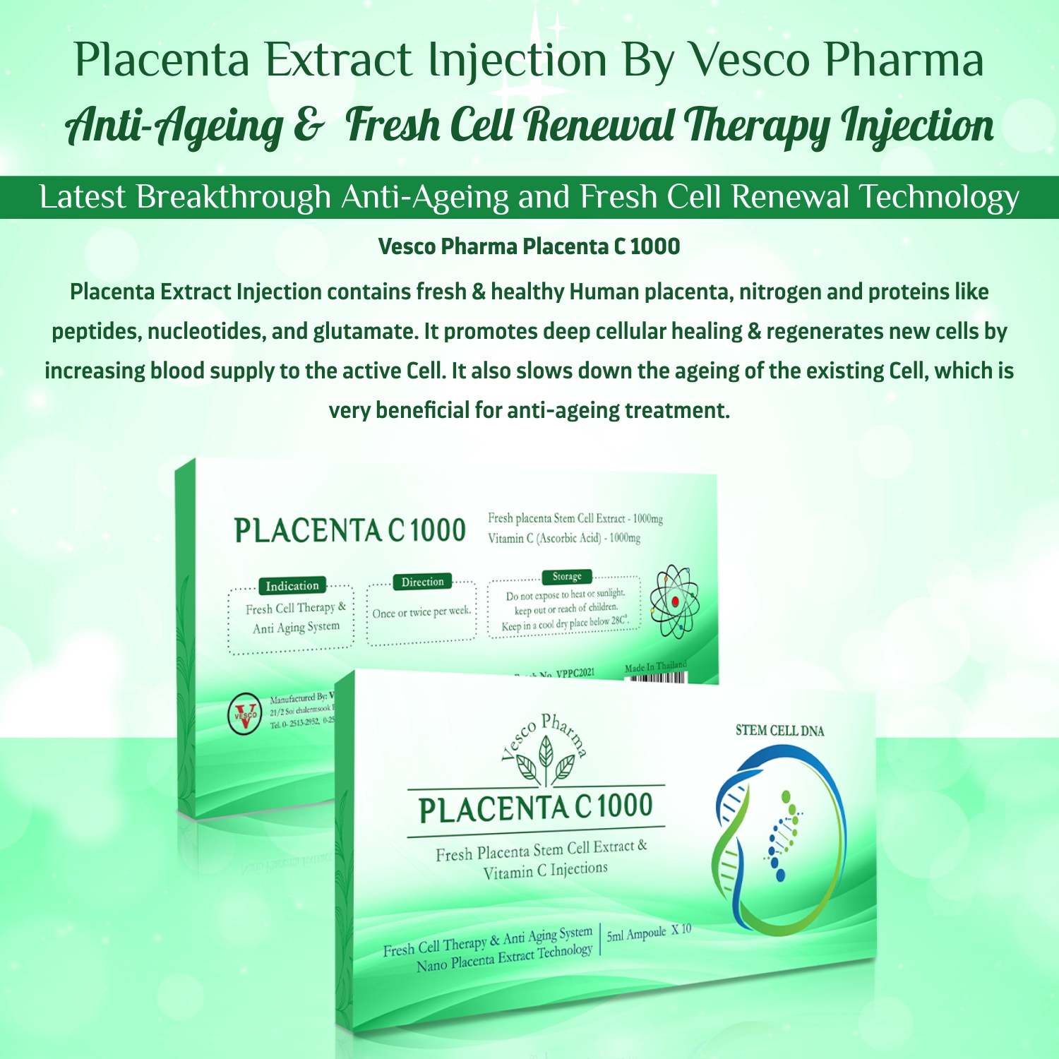 Vesco Pharma Placenta C 1000 Injection