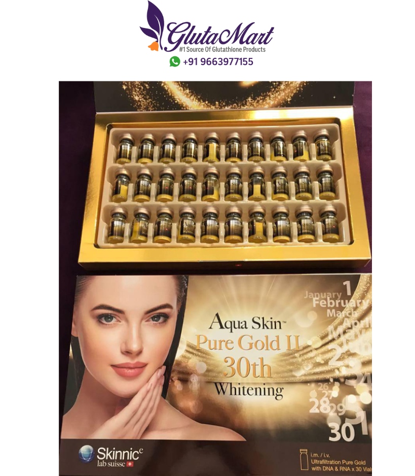 Aqua Skin Pure Gold Pro II 30th Glutathione Skin Whitening Injection